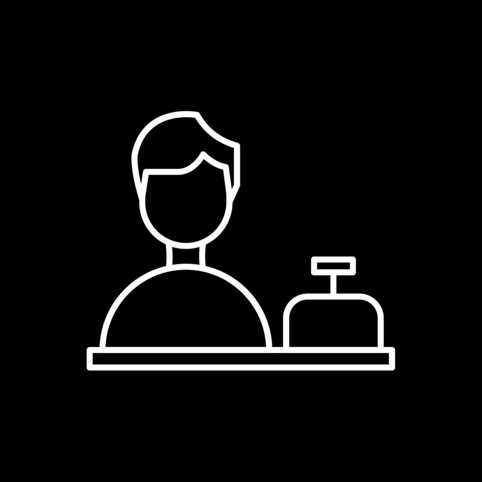 Shop Assistant Line Inverted Icon vector