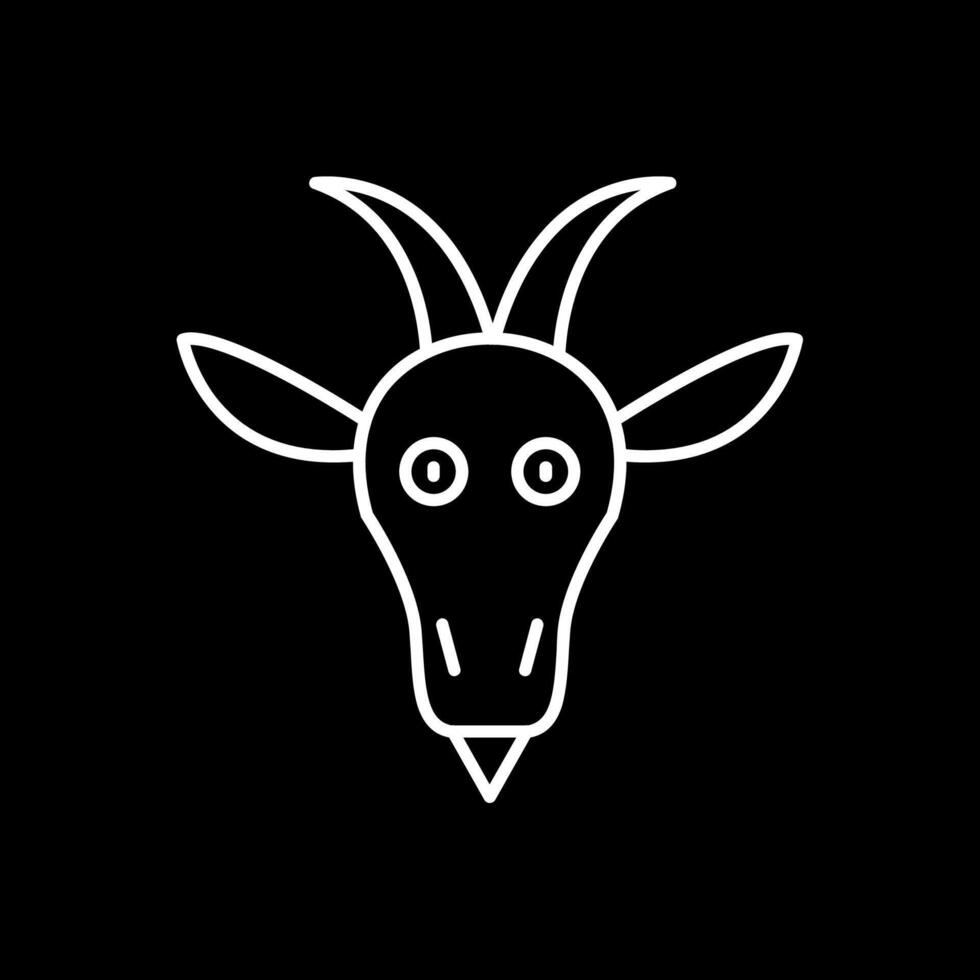 Goat Line Inverted Icon vector