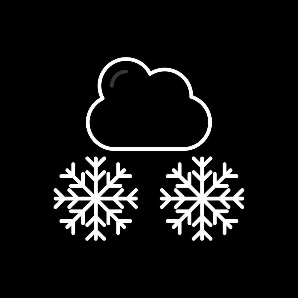 invierno línea invertido icono vector