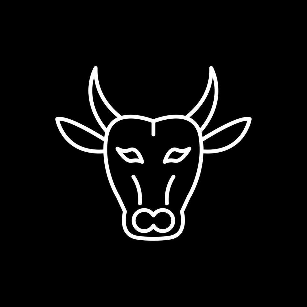 Buffalo Line Inverted Icon vector