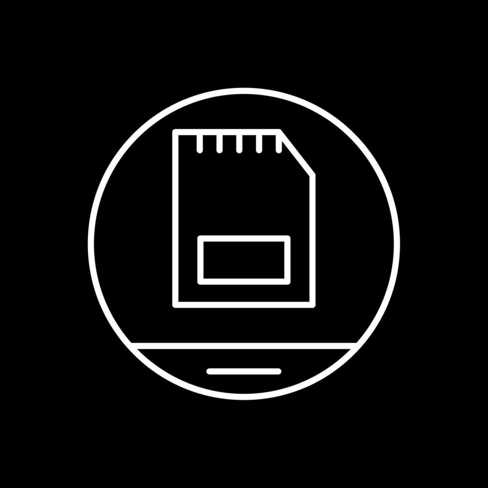 Memory Card Line Inverted Icon vector