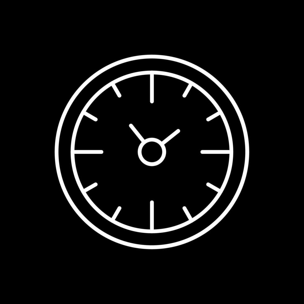 Clock Time Line Inverted Icon vector