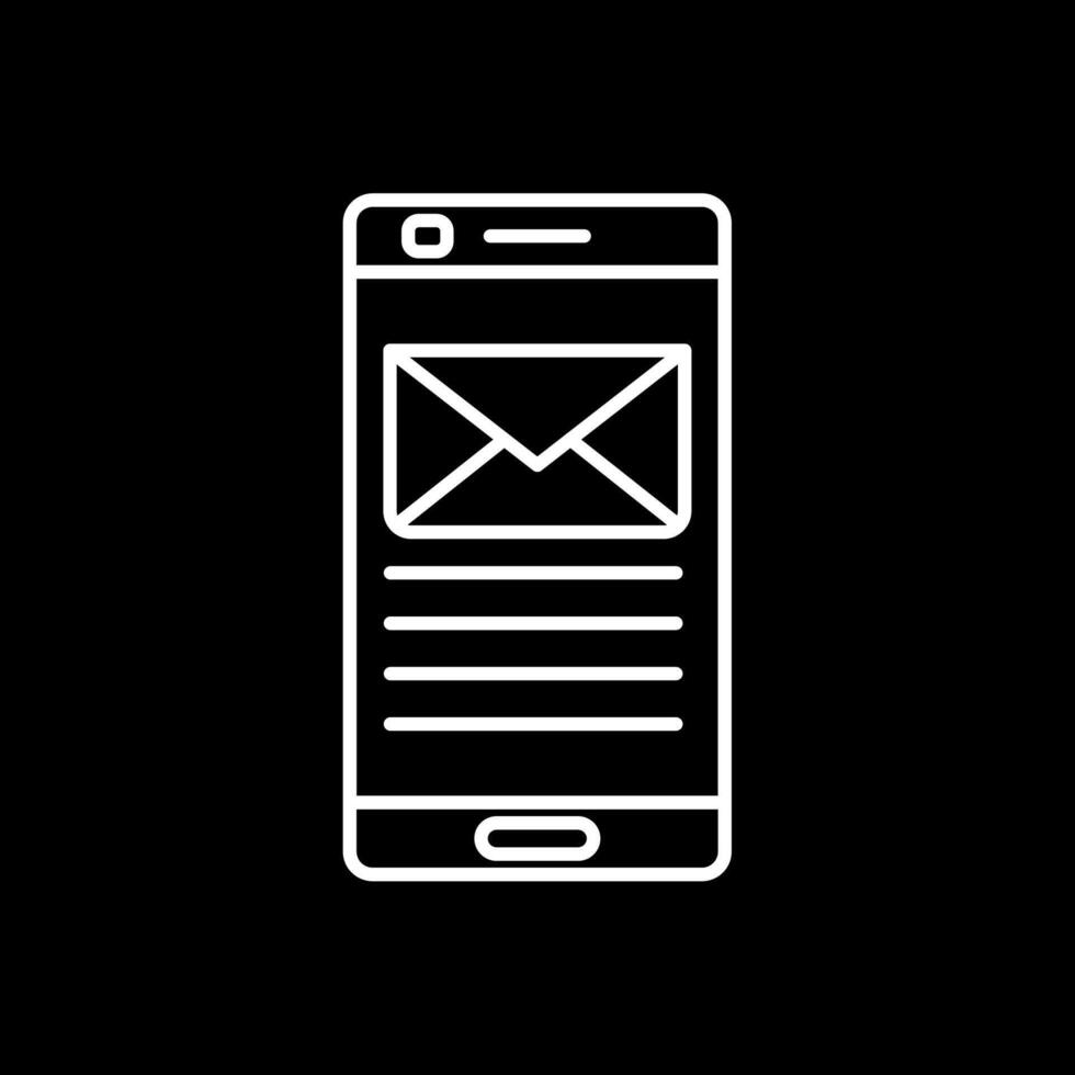 Email Line Inverted Icon vector