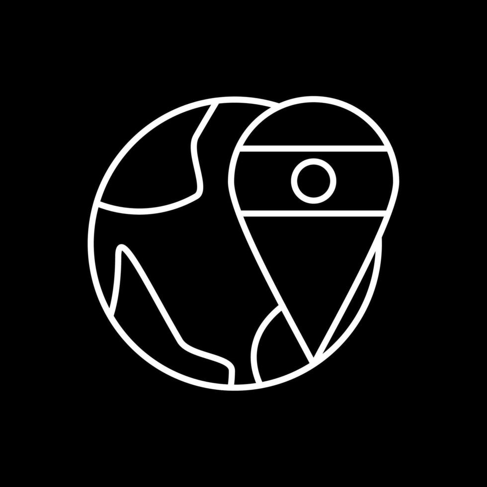 Location Line Inverted Icon vector