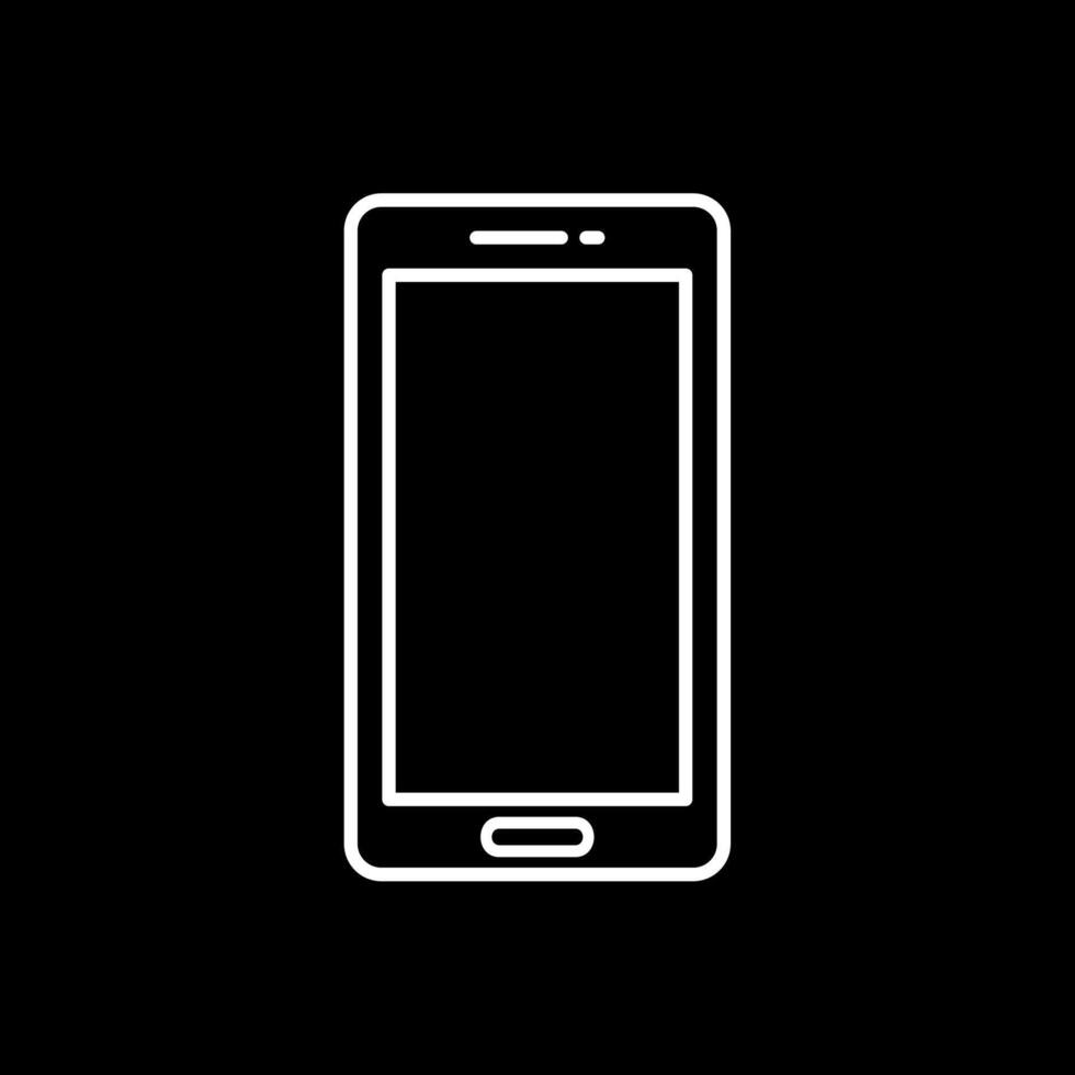 Mobile Phone Line Inverted Icon vector