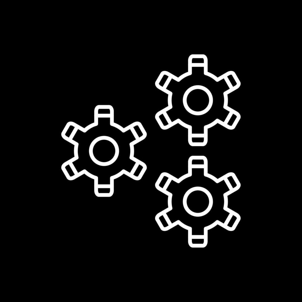 Gears Line Inverted Icon vector