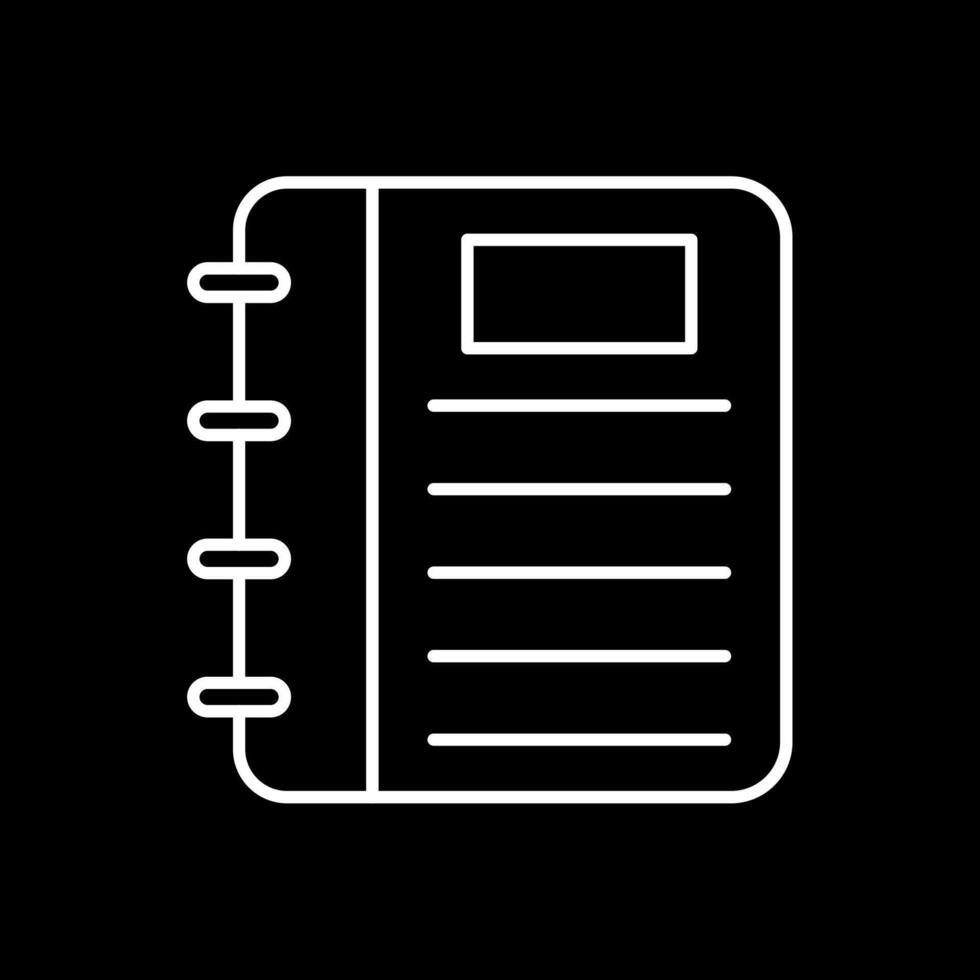 Note Book Line Inverted Icon vector