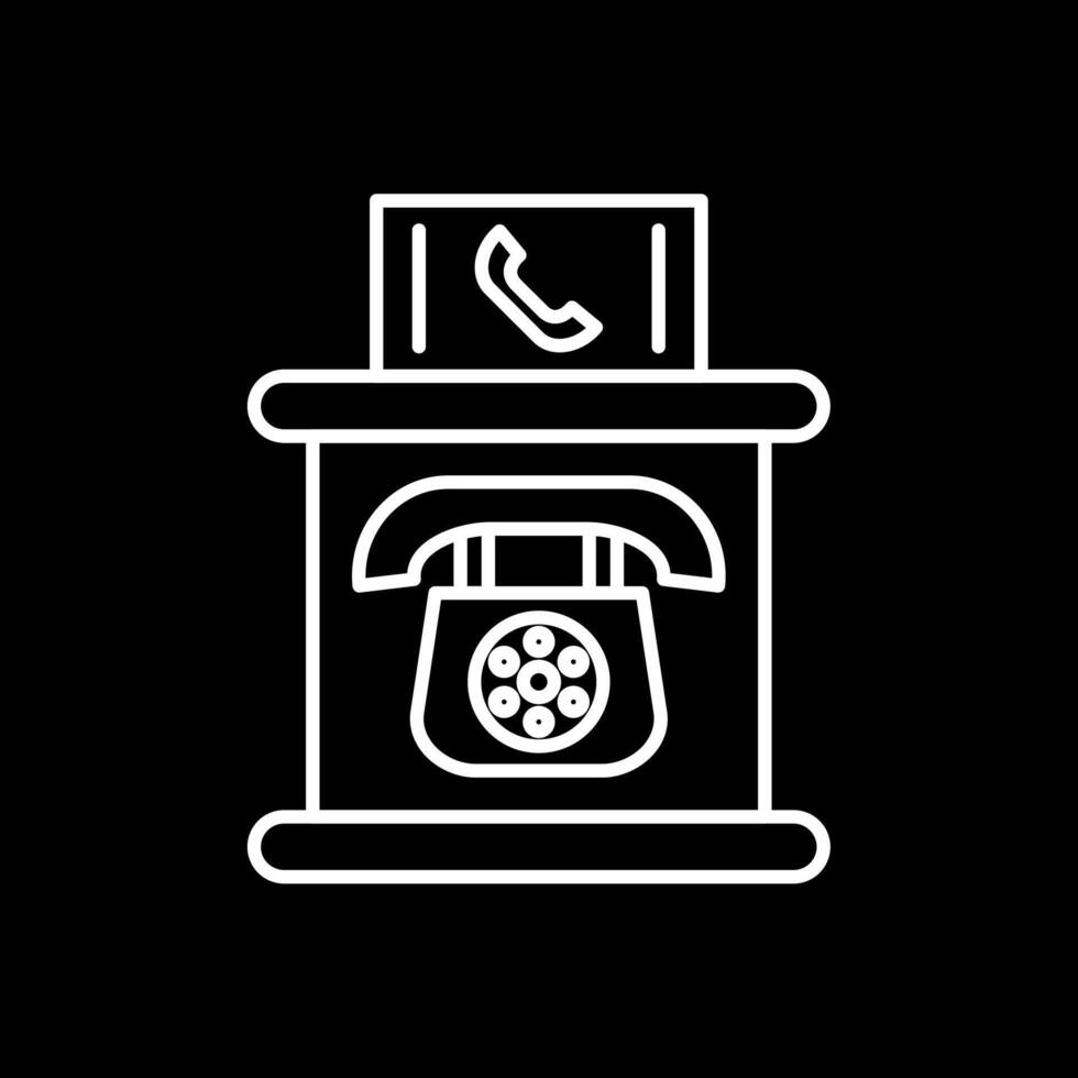 teléfono cabina línea invertido icono vector