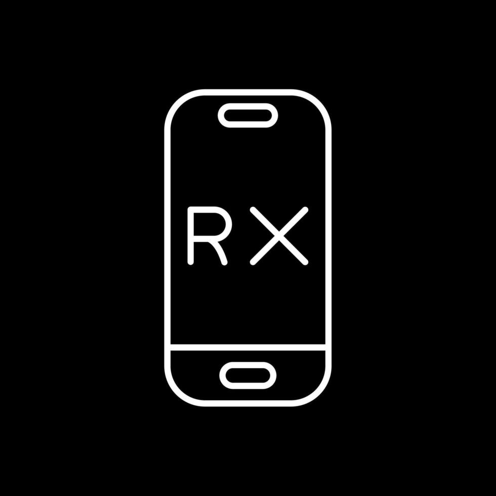 Rx Line Inverted Icon vector