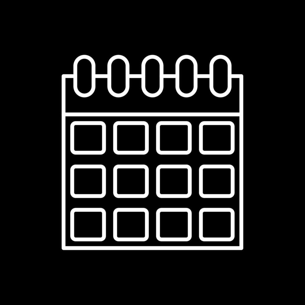 Calendar Line Inverted Icon vector