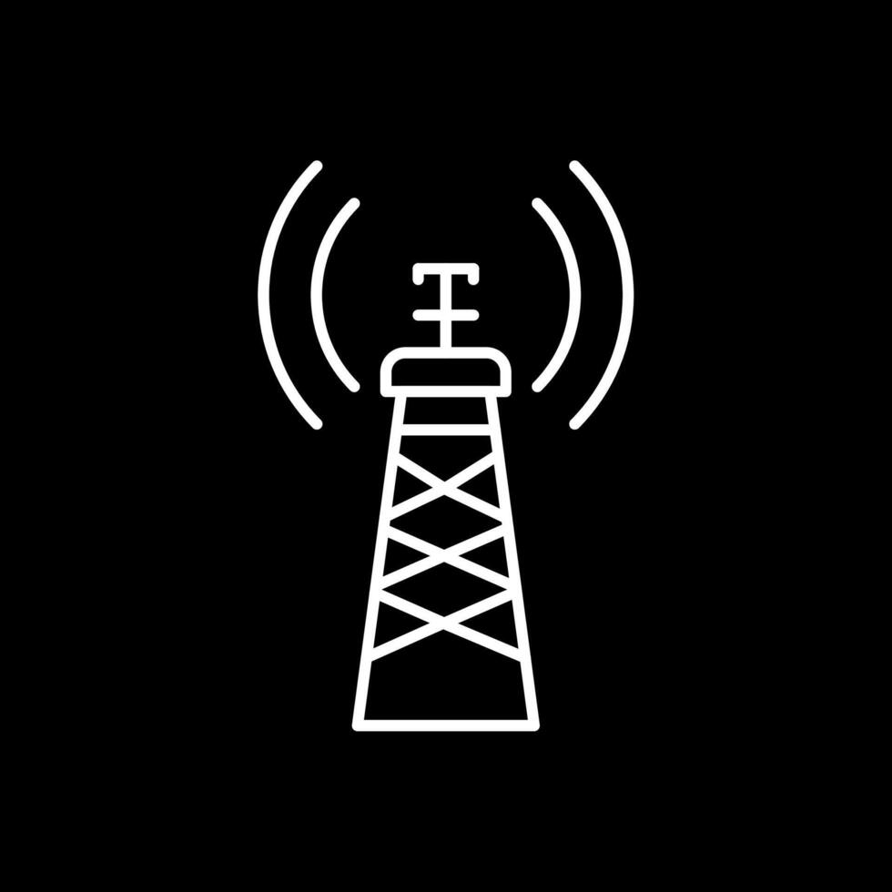 Signal Tower Line Inverted Icon vector