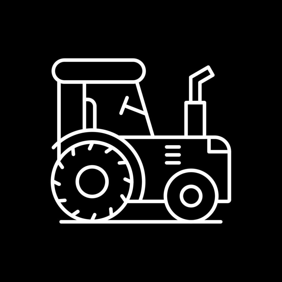 Tractor Line Inverted Icon vector