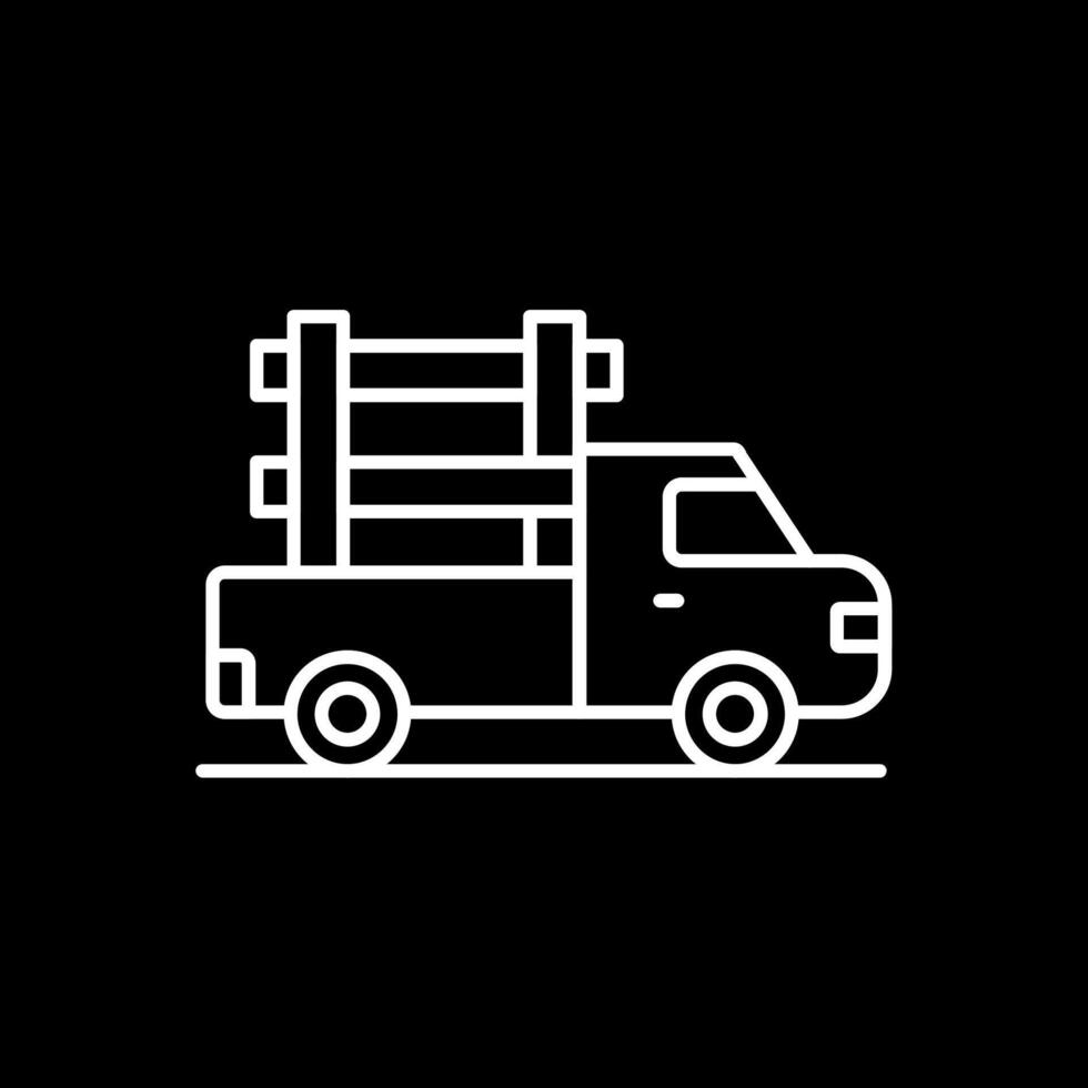 Pickup Truck Line Inverted Icon vector