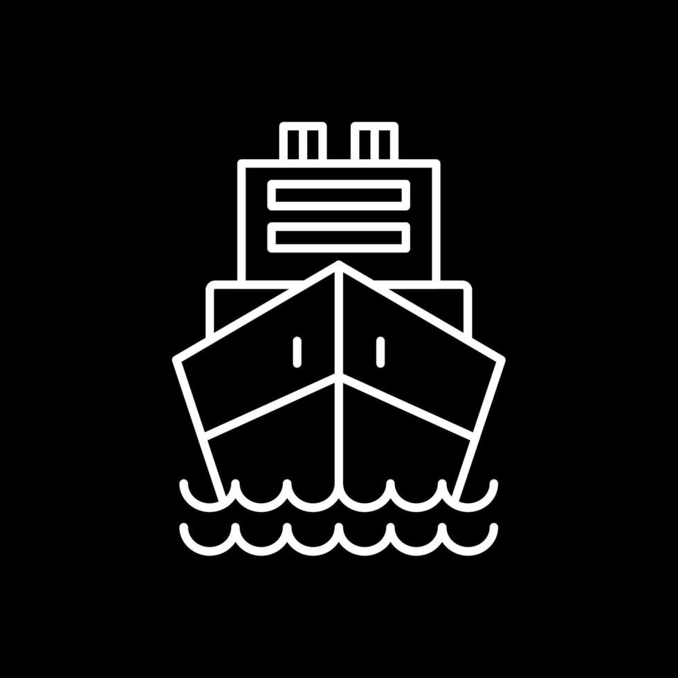 Logistics Ship Line Inverted Icon vector