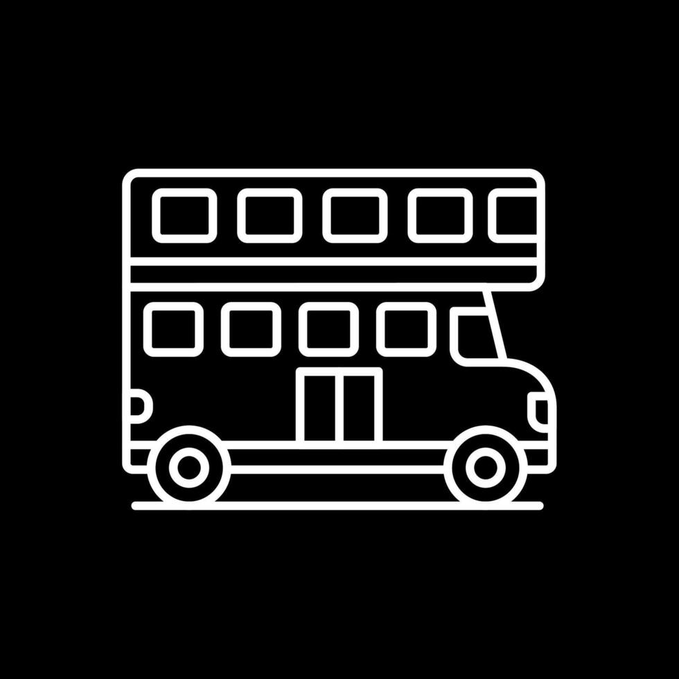 icono invertido de doble línea de autobús vector