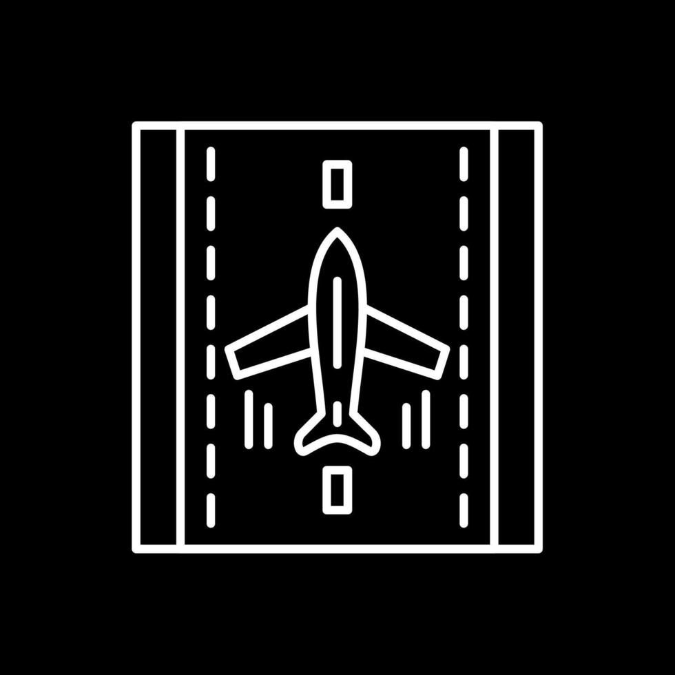 Landing Airplane Line Inverted Icon vector