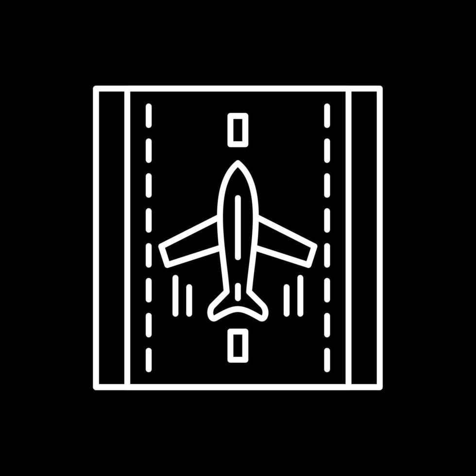 Landing Airplane Line Inverted Icon vector