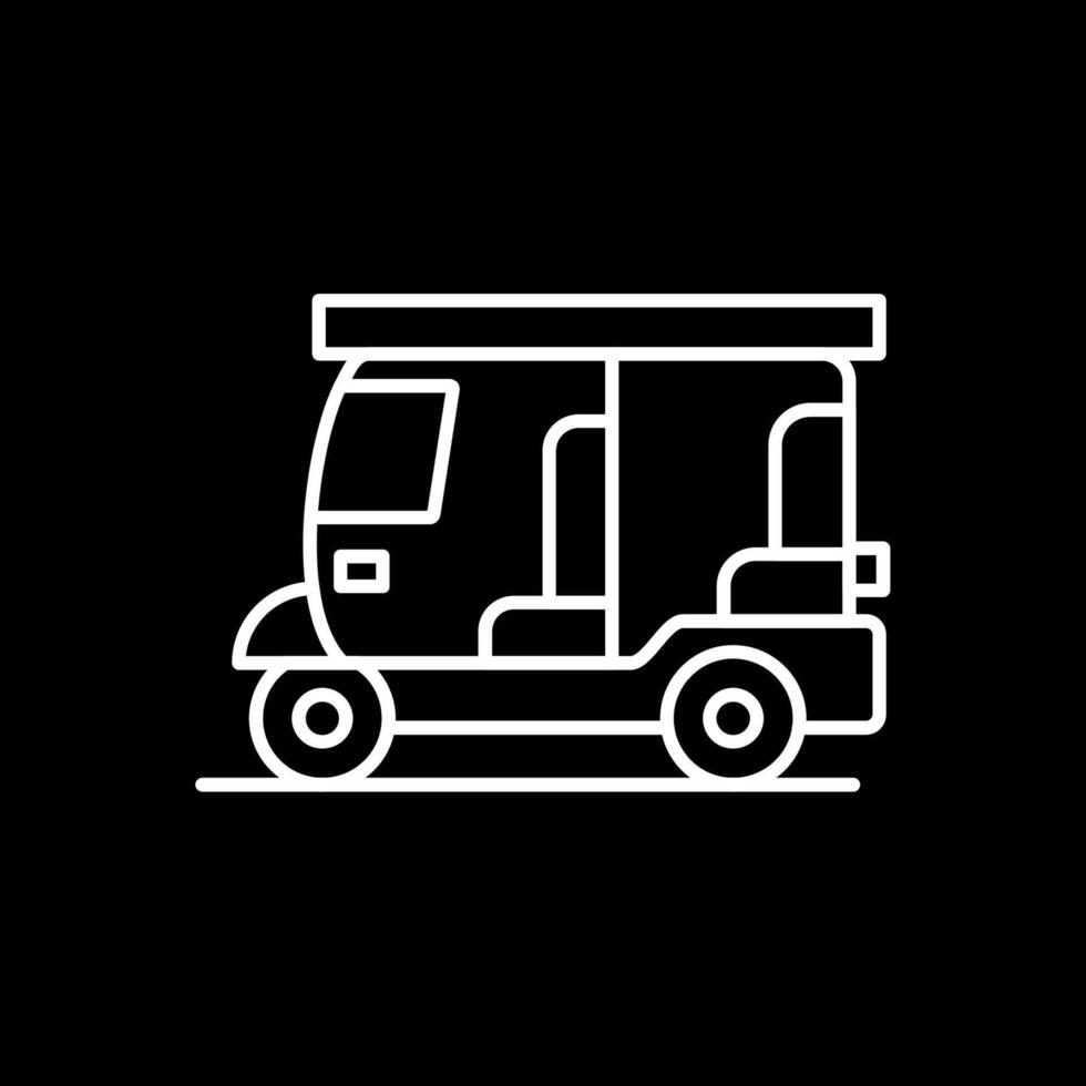 Rickshaw Line Inverted Icon vector