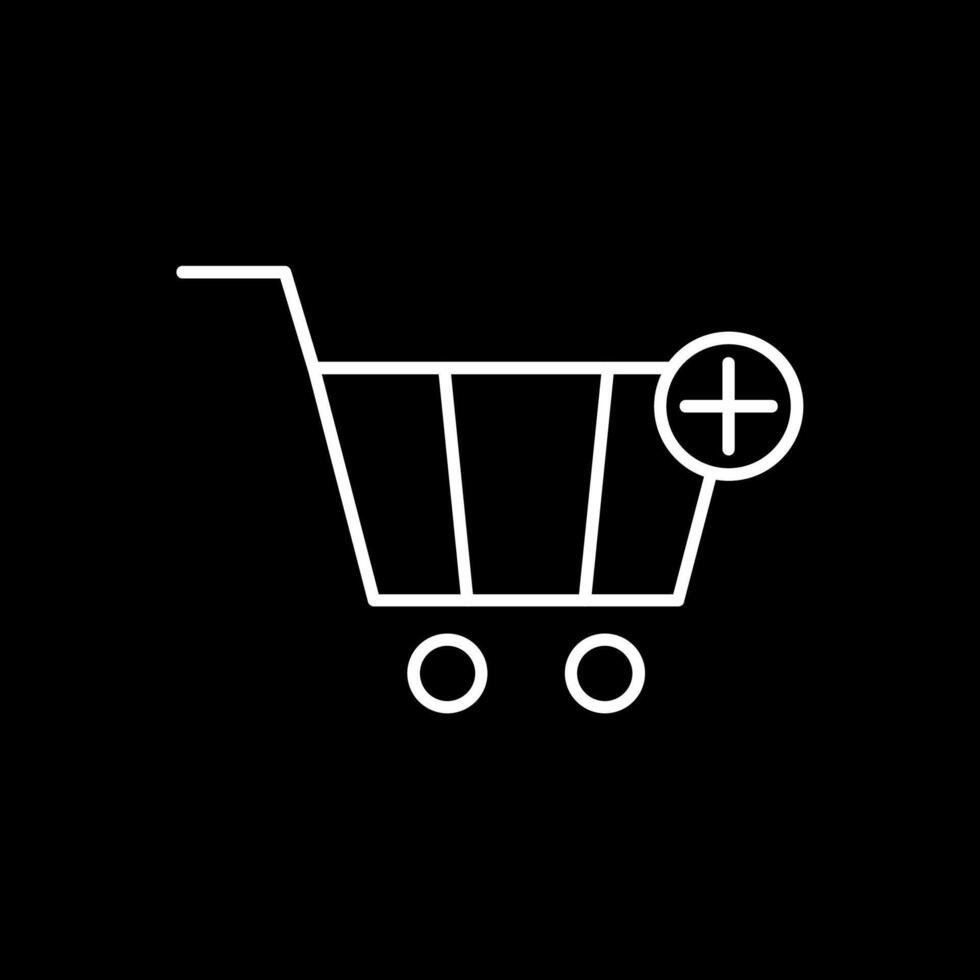 Add To Cart Line Inverted Icon vector