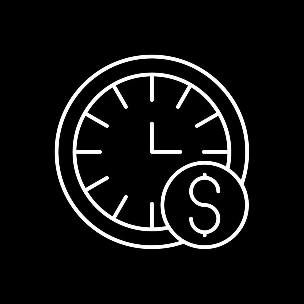 Time is Money Line Inverted Icon vector