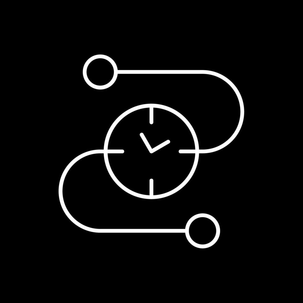 hora línea línea invertido icono vector