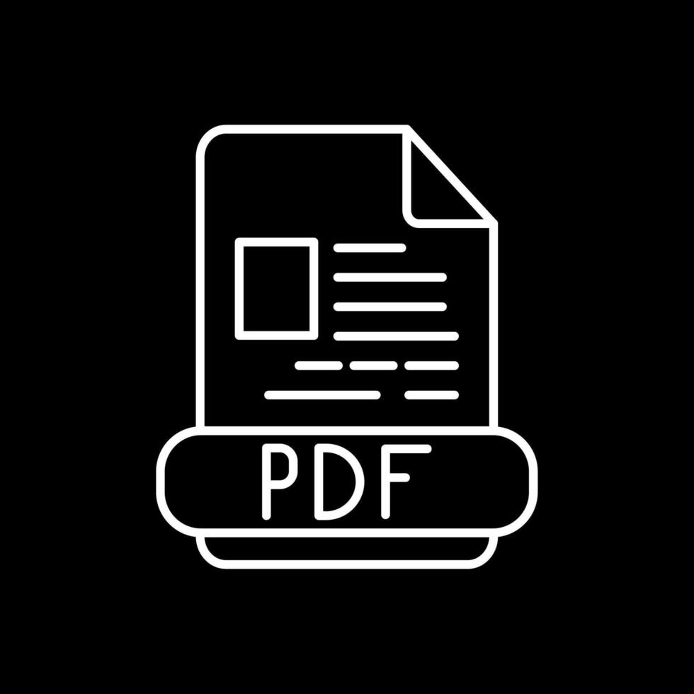 Pdf Line Inverted Icon vector