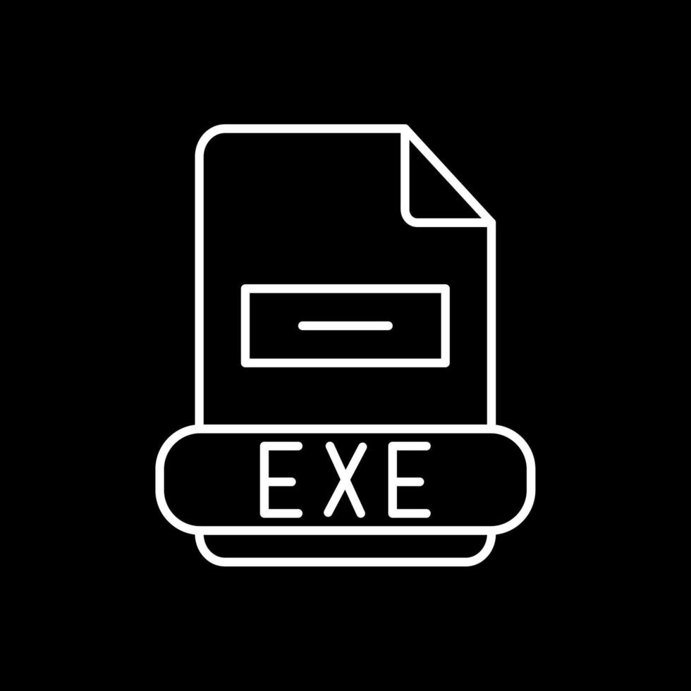 Exe Line Inverted Icon vector