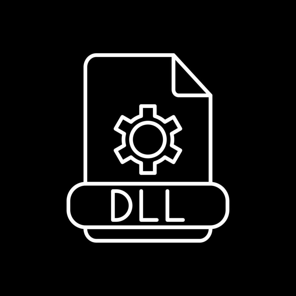 dll línea invertido icono vector