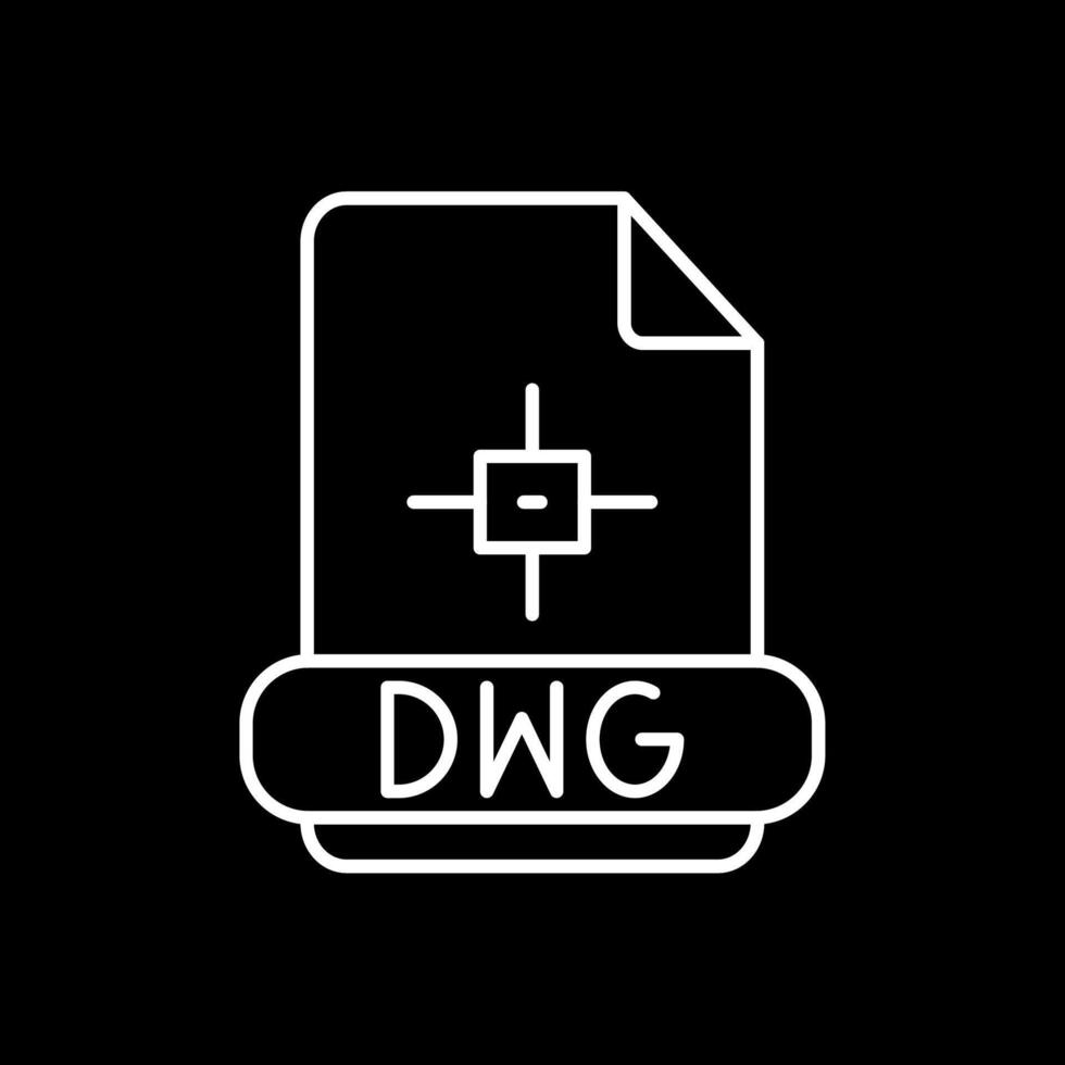 dwg línea invertido icono vector