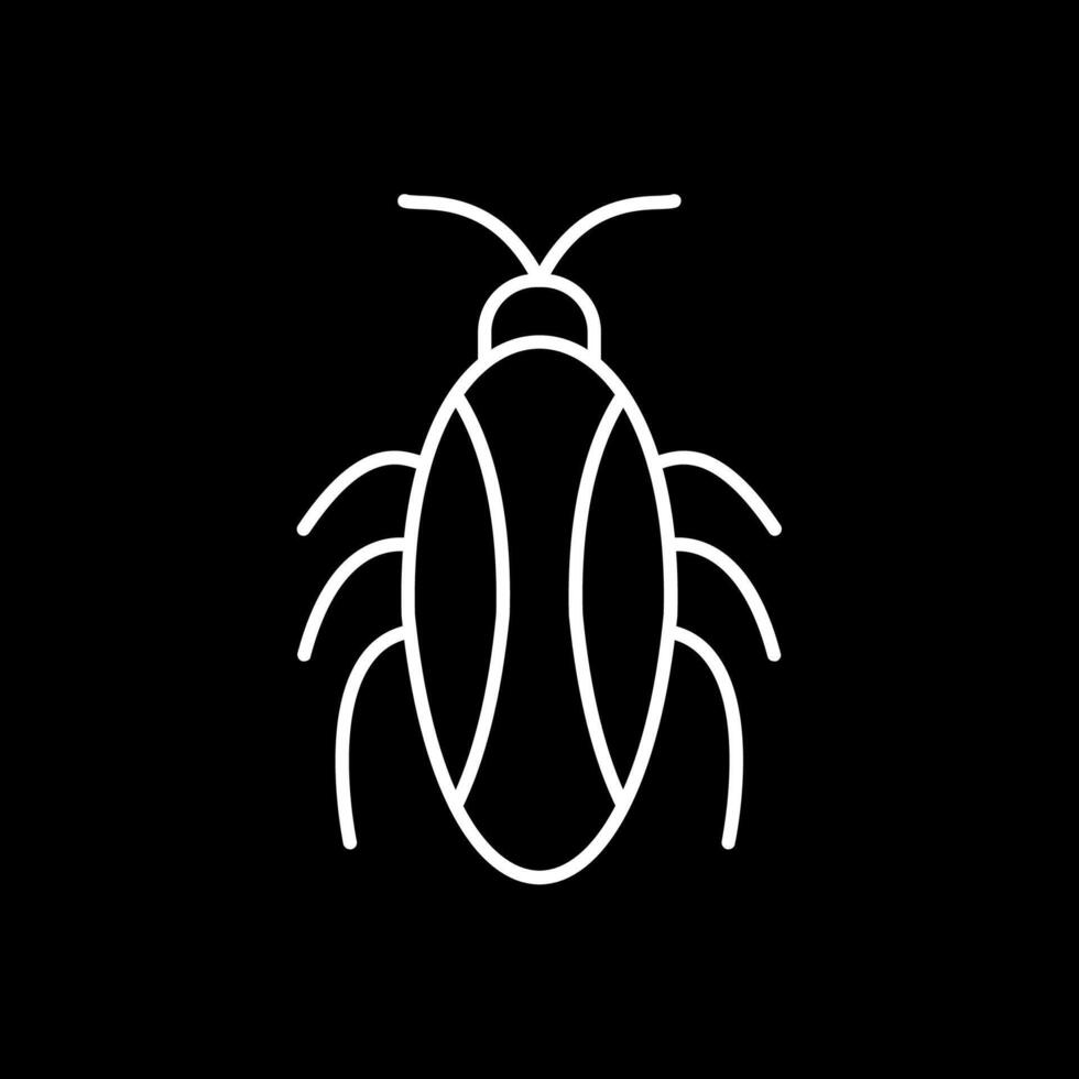 Cockroach Line Inverted Icon vector