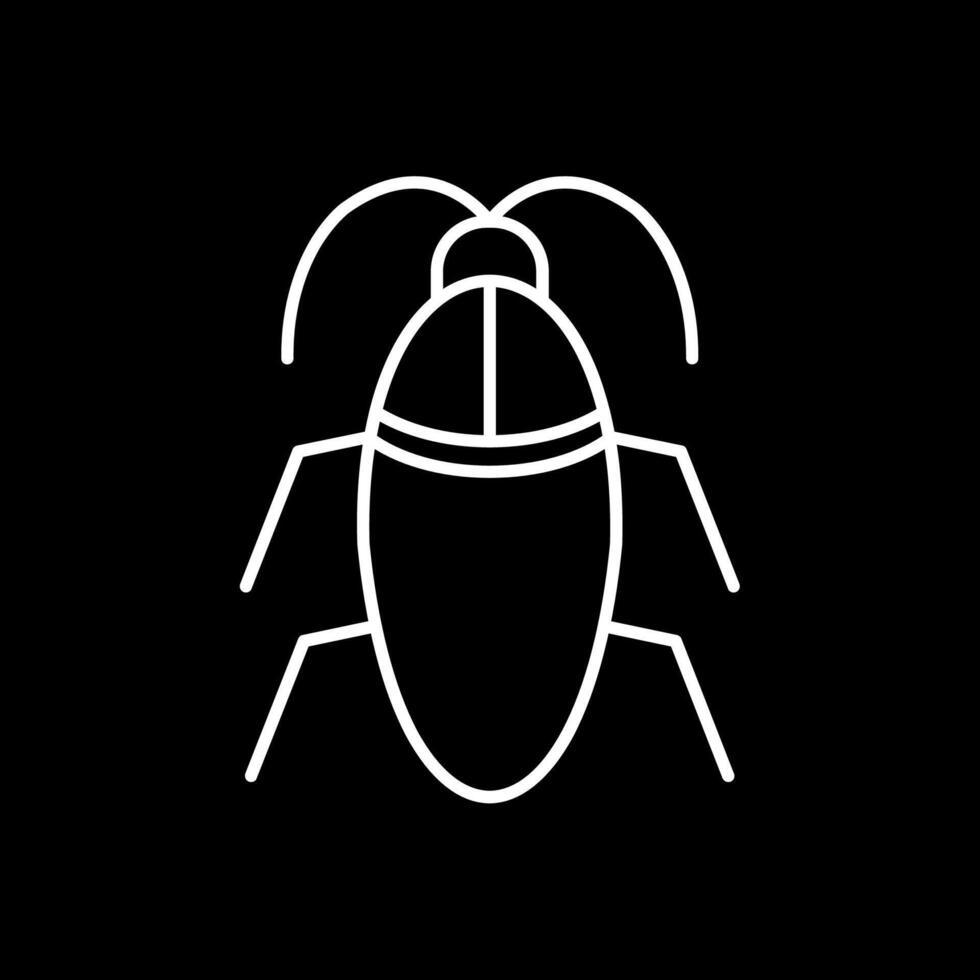 Cockroach Line Inverted Icon vector