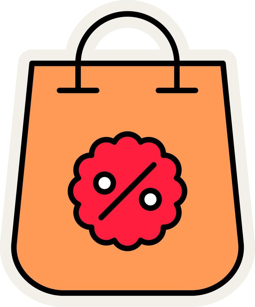 Shopping Bag Line Filled White Shadow Icon vector