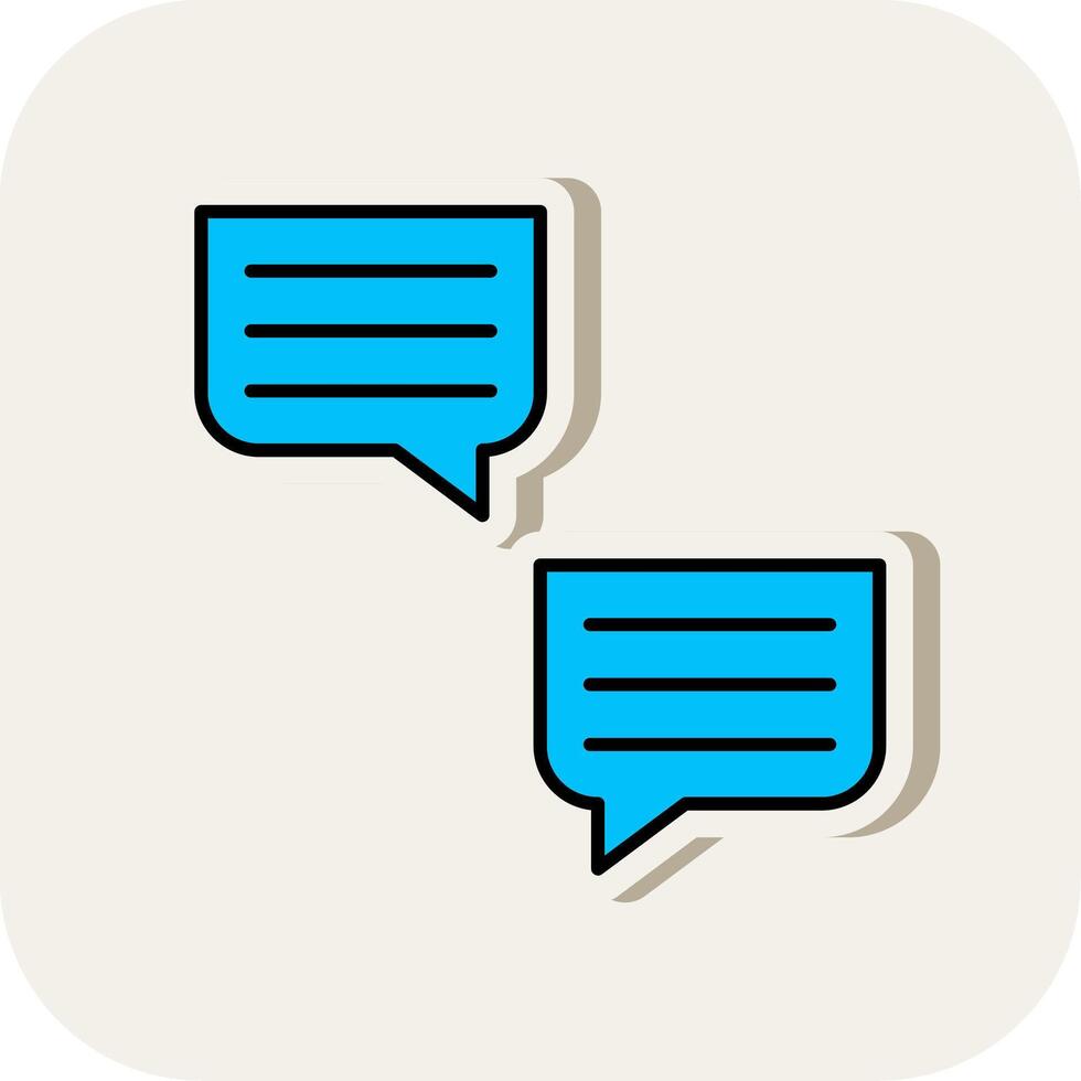 Chat Bubble Line Filled White Shadow Icon vector