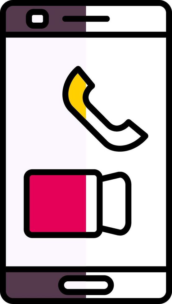 Call Filled Half Cut Icon vector