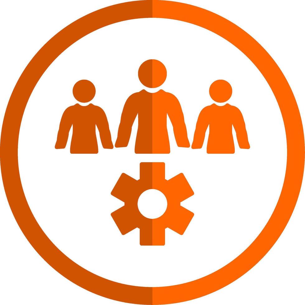 Business People Glyph Orange Circle Icon vector