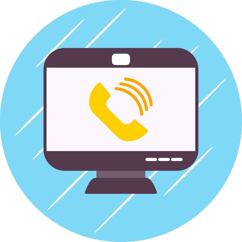 Call Flat Blue Circle Icon vector