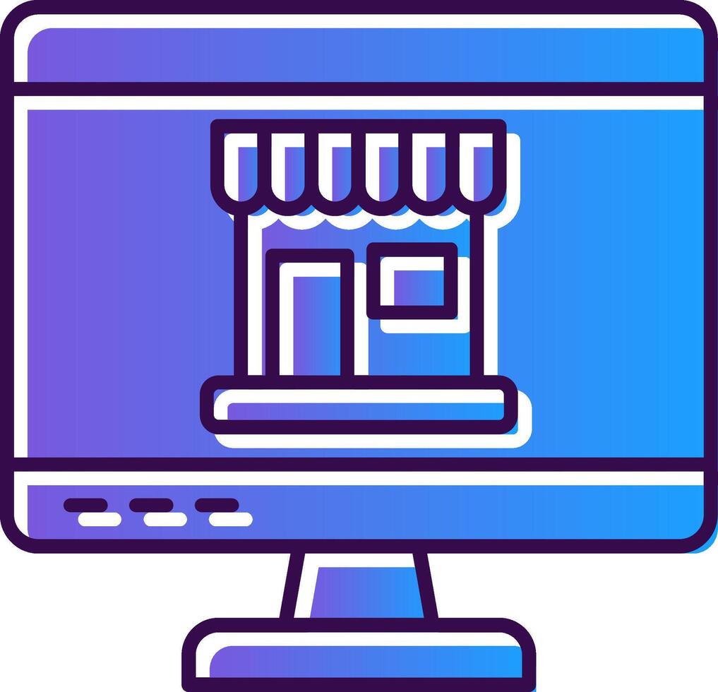 Online Shopping Gradient Filled Icon vector