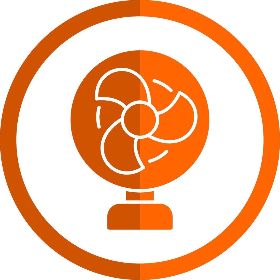 Fan Glyph Orange Circle Icon vector