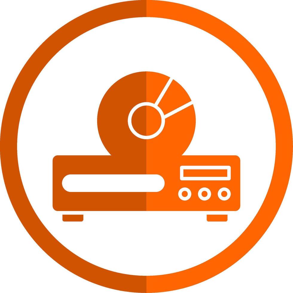 Dvd Player Glyph Orange Circle Icon vector