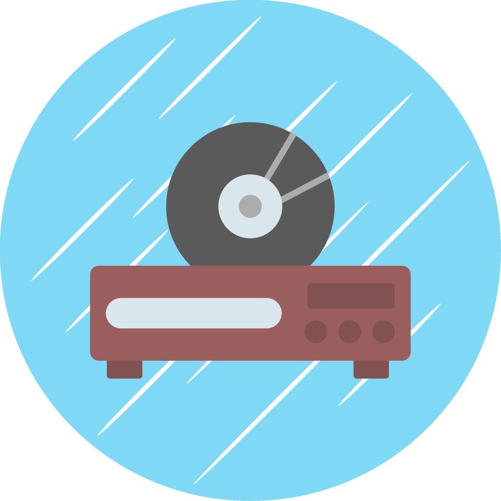 Dvd Player Flat Blue Circle Icon vector
