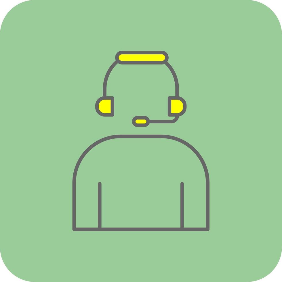 Headset Filled Yellow Icon vector
