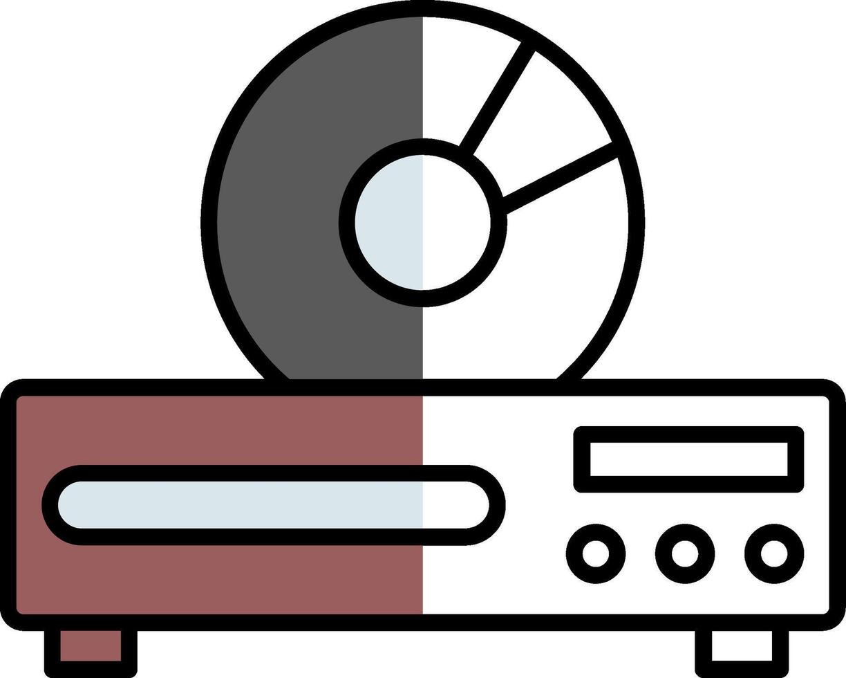 Dvd Player Filled Half Cut Icon vector