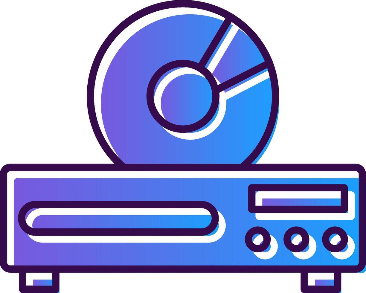 Dvd Player Gradient Filled Icon vector