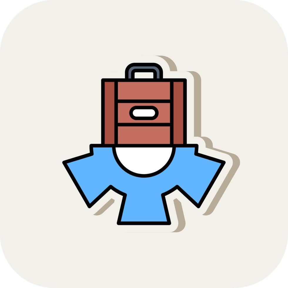 Management Line Filled White Shadow Icon vector