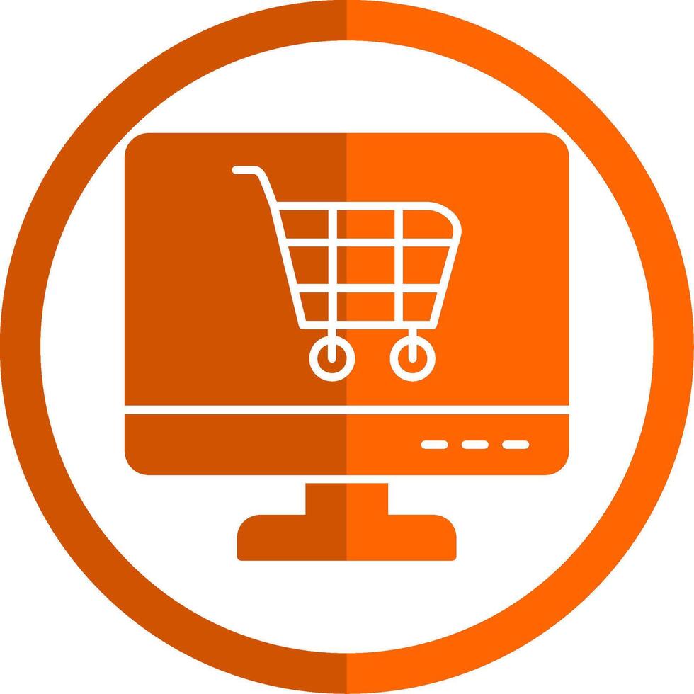 Ecommerce Glyph Orange Circle Icon vector