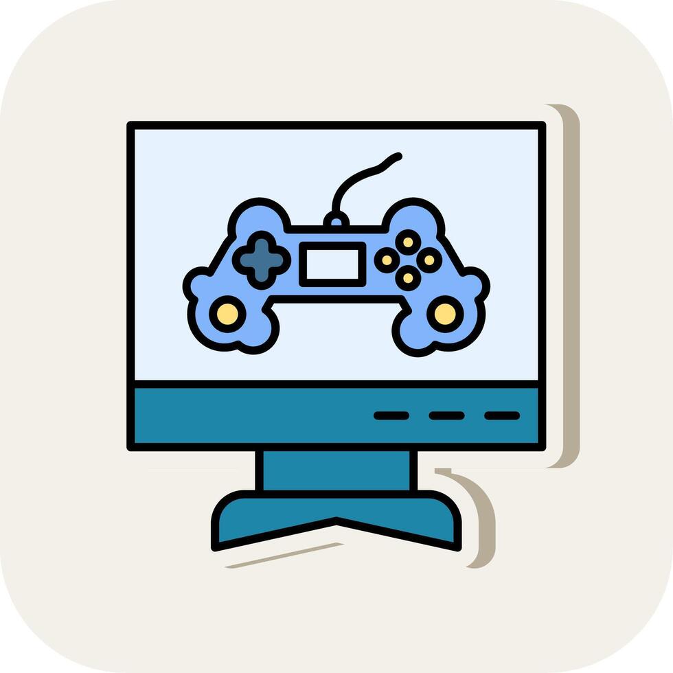 Space Gaming Line Filled White Shadow Icon vector