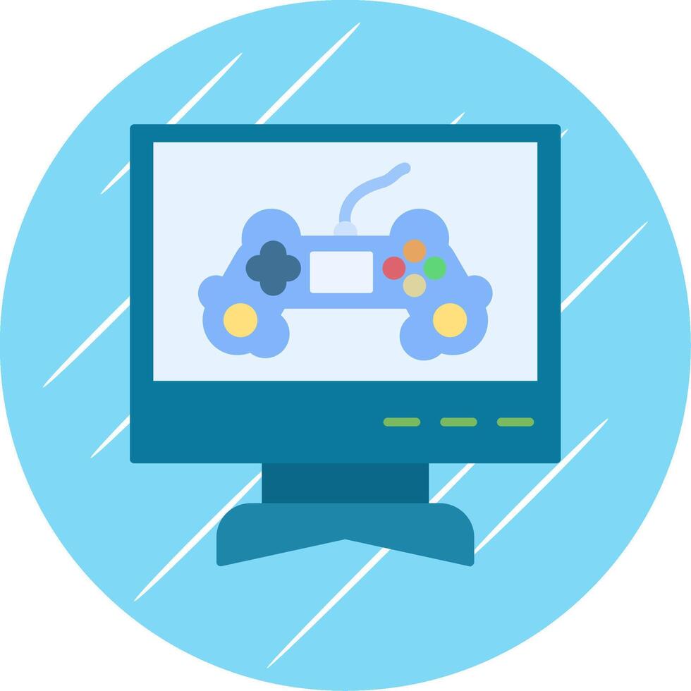 Space Gaming Flat Blue Circle Icon vector