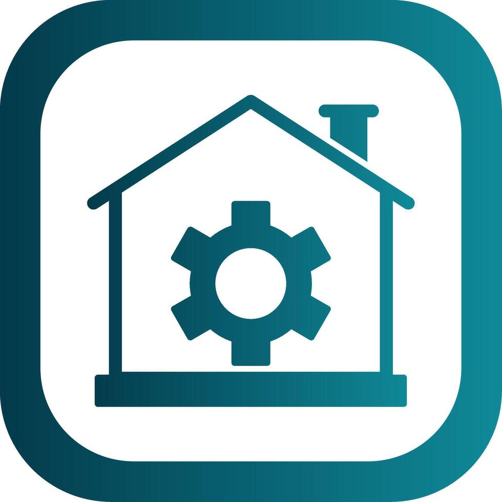 Smart Home Glyph Gradient Round Corner Icon vector