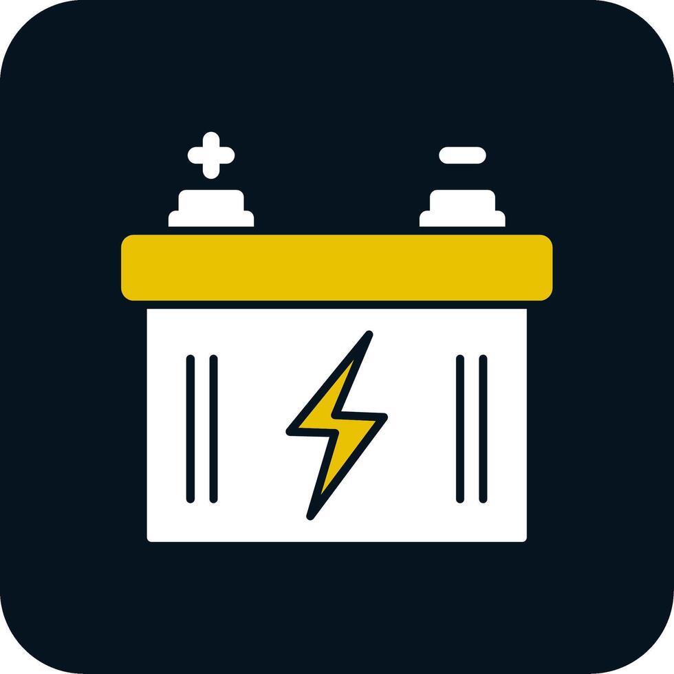 Car Battery Glyph Two Color Icon vector