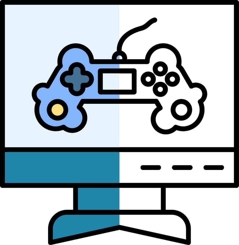 Space Gaming Filled Half Cut Icon vector